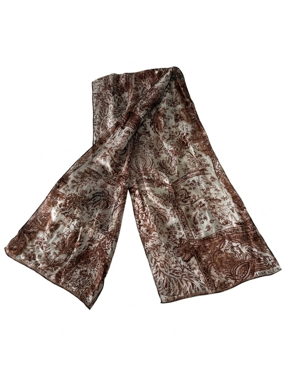 Anne Klein Toile de Jouy Silk Oblong
Scarf Brown White